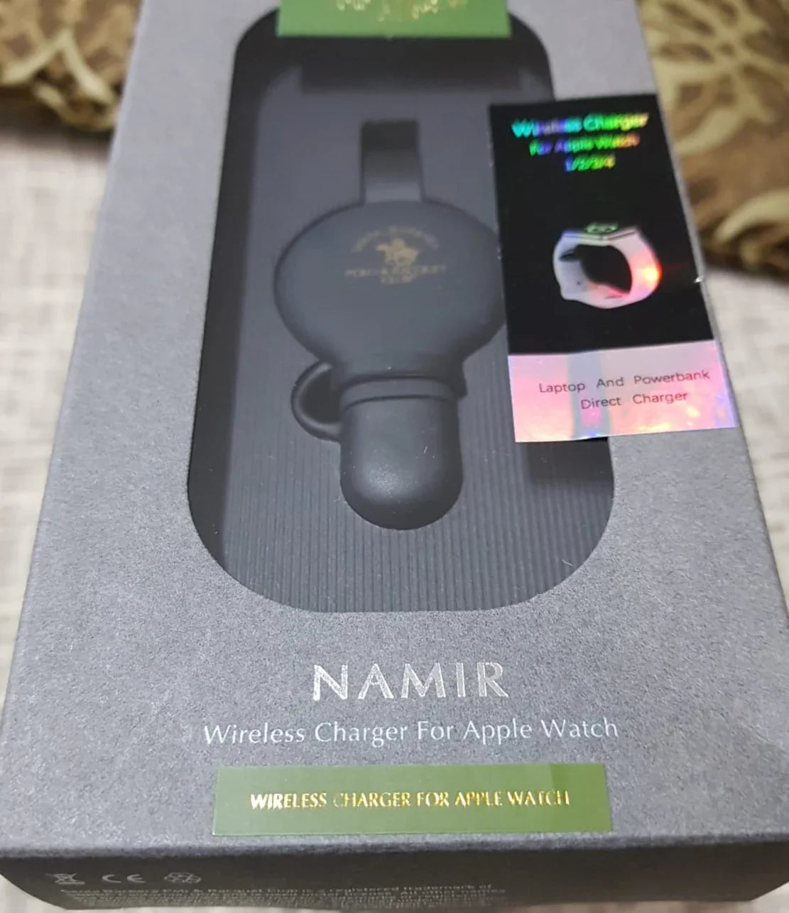 Santa Barbara Polo And Racquet Namir Wireless Charger For Apple Watch - Black (12 Months Warranty) - Tashqila