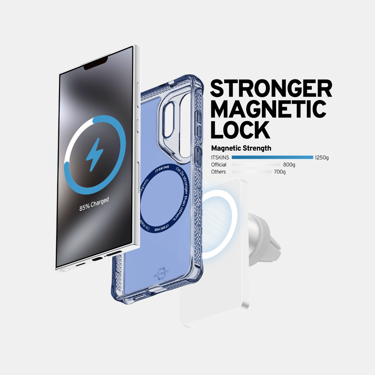 Samsung S26 Ultra, Itskins Hybrid Vapor Magsafe Case, Navy Blue