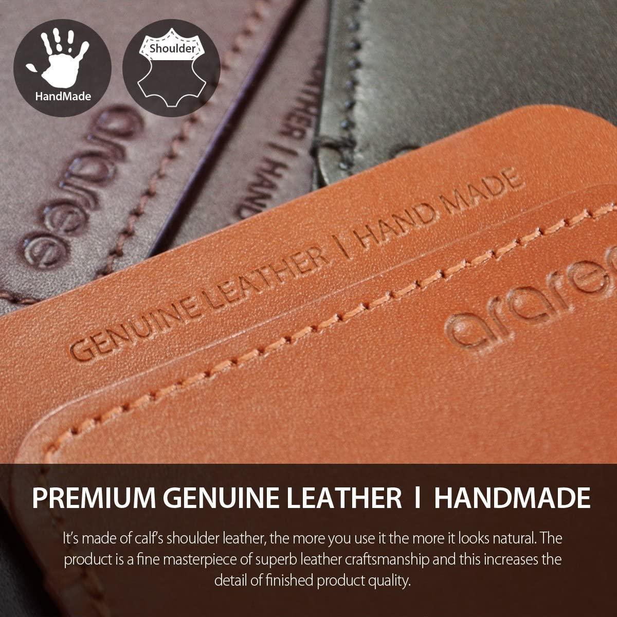 Araree Stick Pocket Genuine Leather Universal Card Holder - Brown - Tashqila