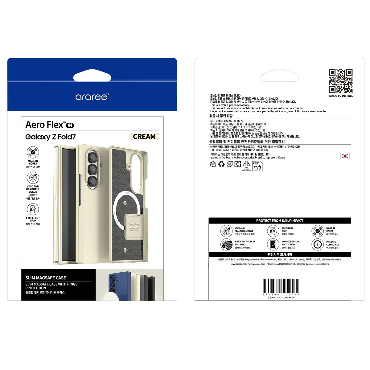 Samsung Z Fold7 Araree Aero Flex Magsafe Case - Cream - Tashqila