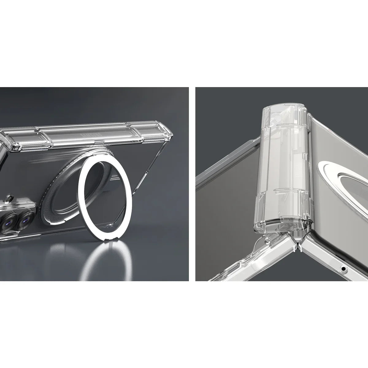 Samsung Z Fold7 Araree Nukin 360 Magsafe Stand Case - Clear - Tashqila