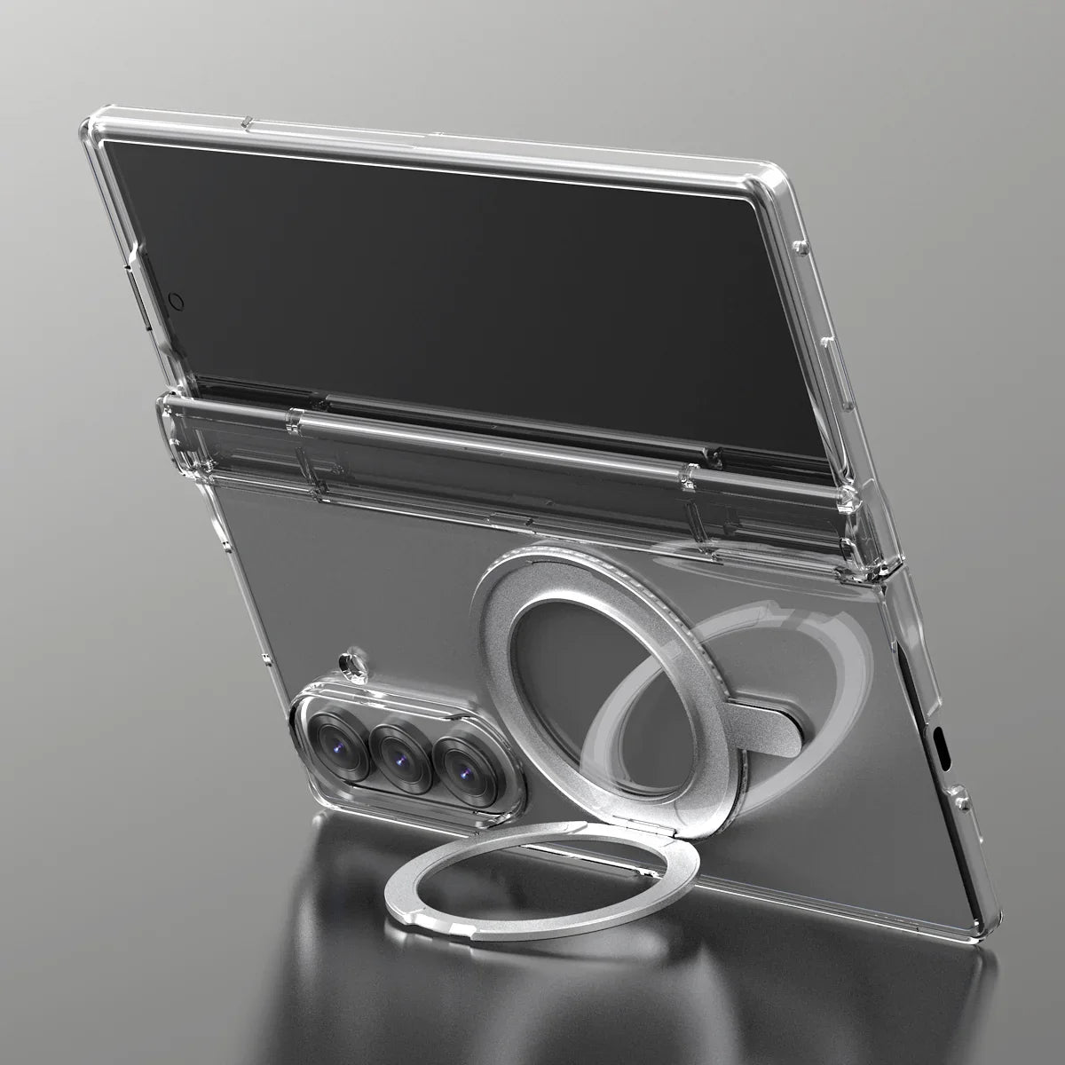 Samsung Z Fold7 Araree Nukin 360 Magsafe Stand Case - Clear - Tashqila