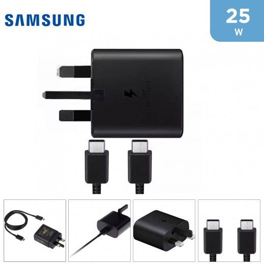 Samsung Travel Adapter Type C, 25W PD With USB C TO C Cable - Black