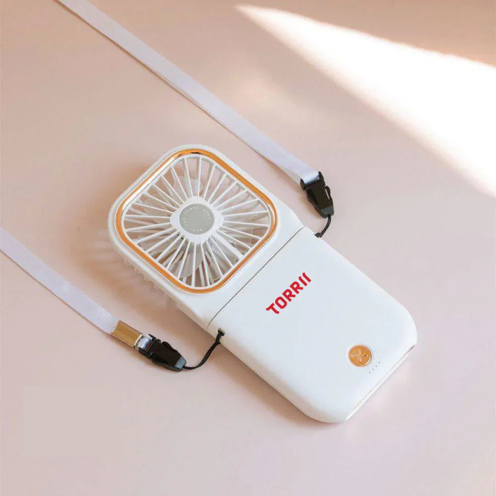 Torrii Cool Foldable Fan With 3000Mah Powerbank - White - Tashqila