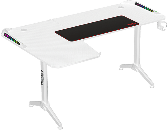 Twisted Minds Warrior L-Shaped RGB Gaming Desk (Left) White (160*100*75cm)