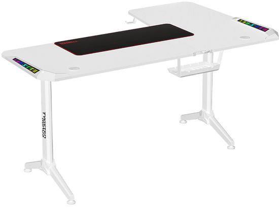 Twisted Minds Warrior L-Shaped RGB Gaming Desk (Left) White (160*100*75cm)