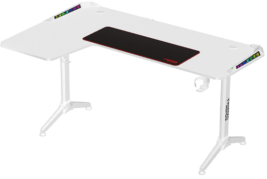 Twisted Minds Warrior L-Shaped RGB Gaming Desk (Left) White (160*100*75cm)