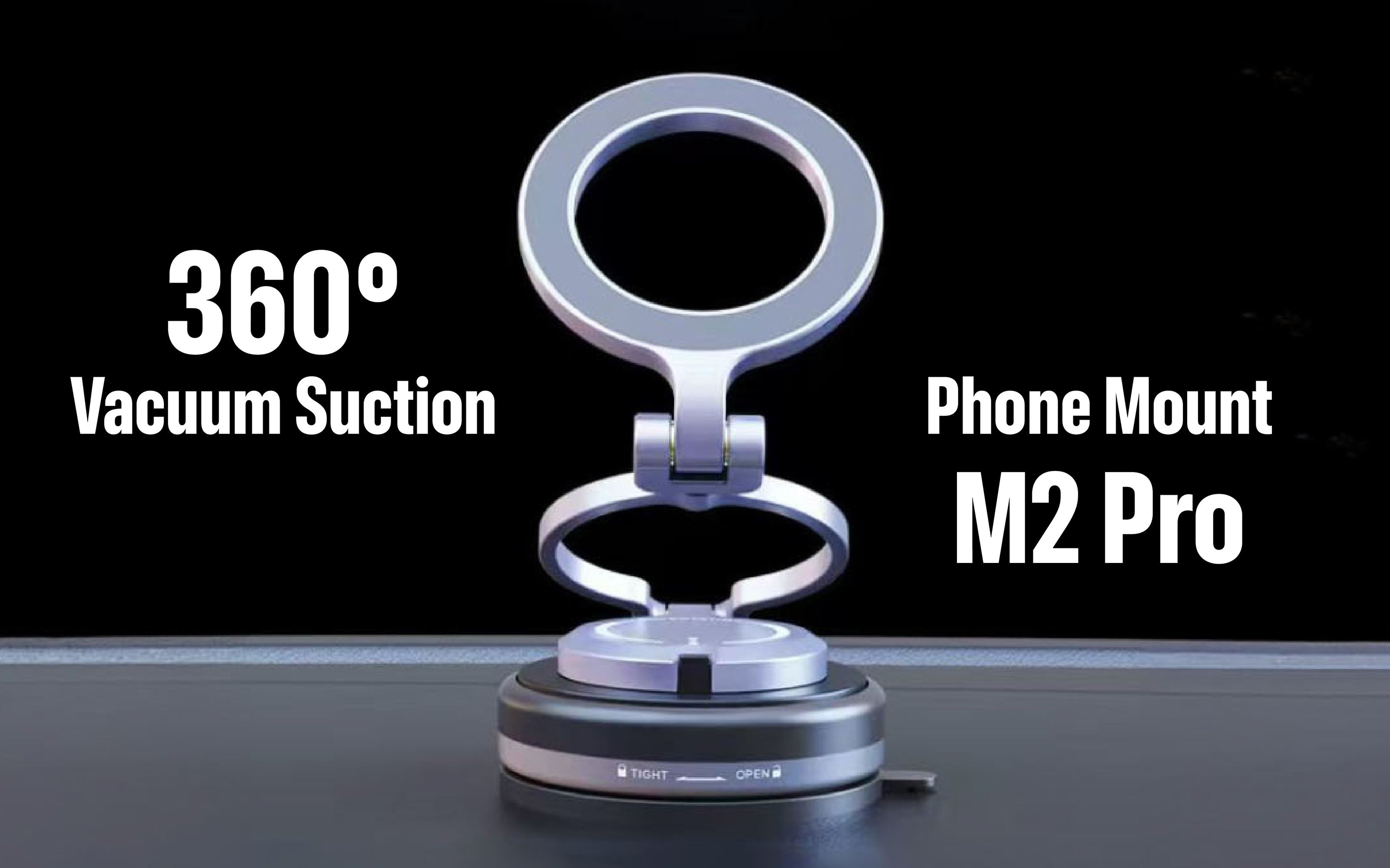 TORRII M2 Pro 360° Vacuum Suction Magnetic Phone Mount – Gray