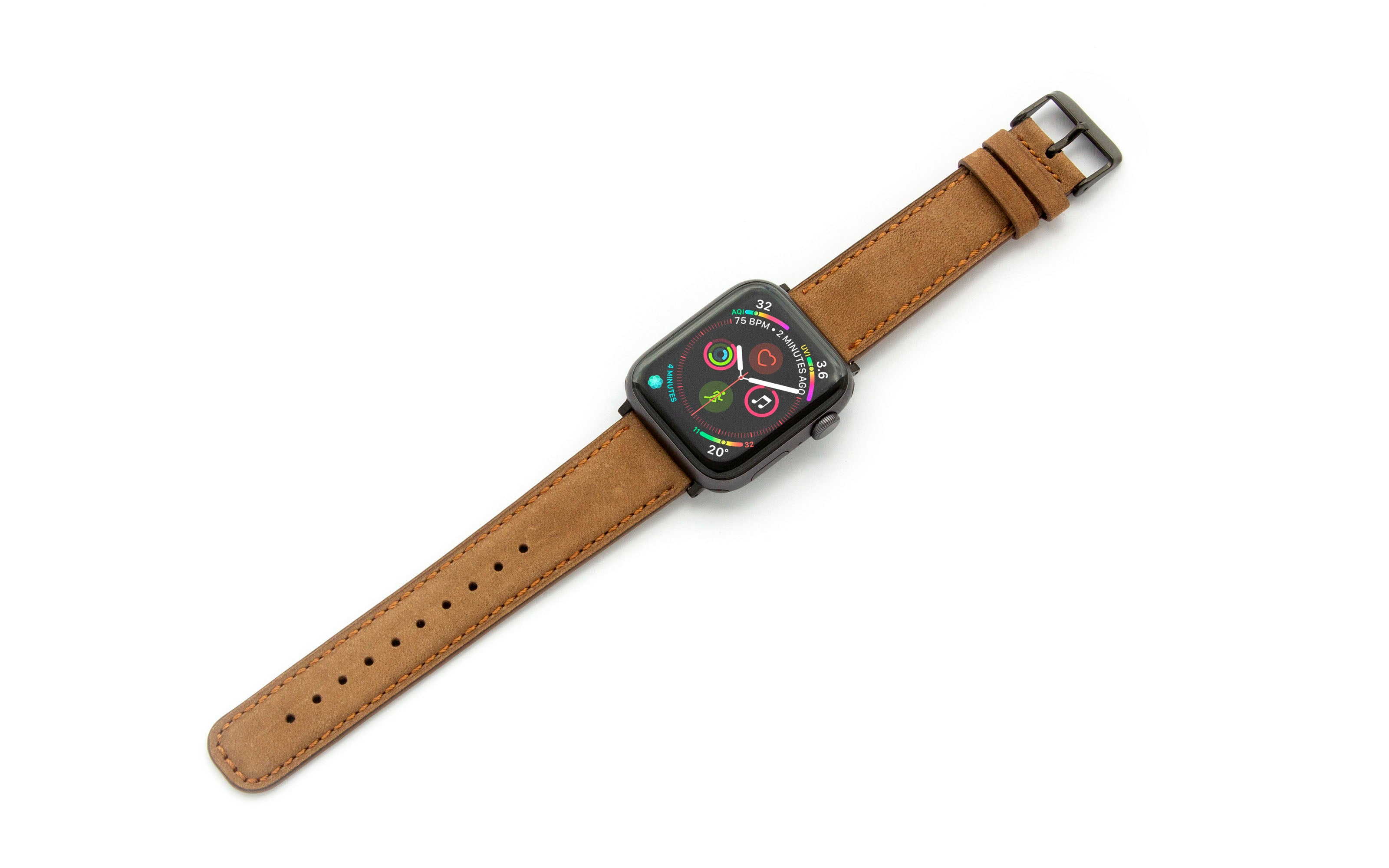 Torrii Apple Watch Leather Band 38/40/41mm - Desert Brown Leather With Orange Stitching