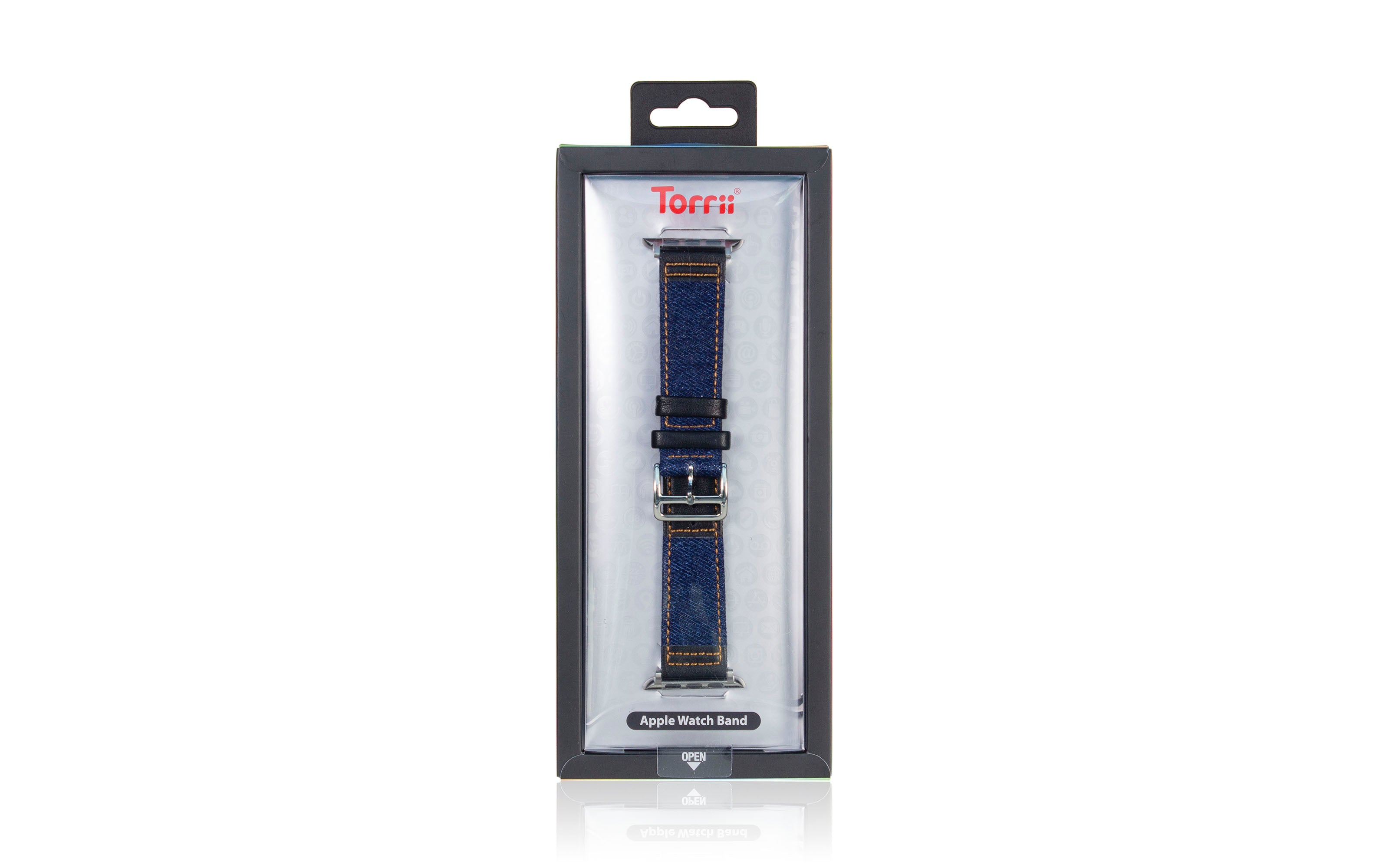 Torrii Apple Watch Leather Band 38/40/41mm - Blue Jean With Black Leather