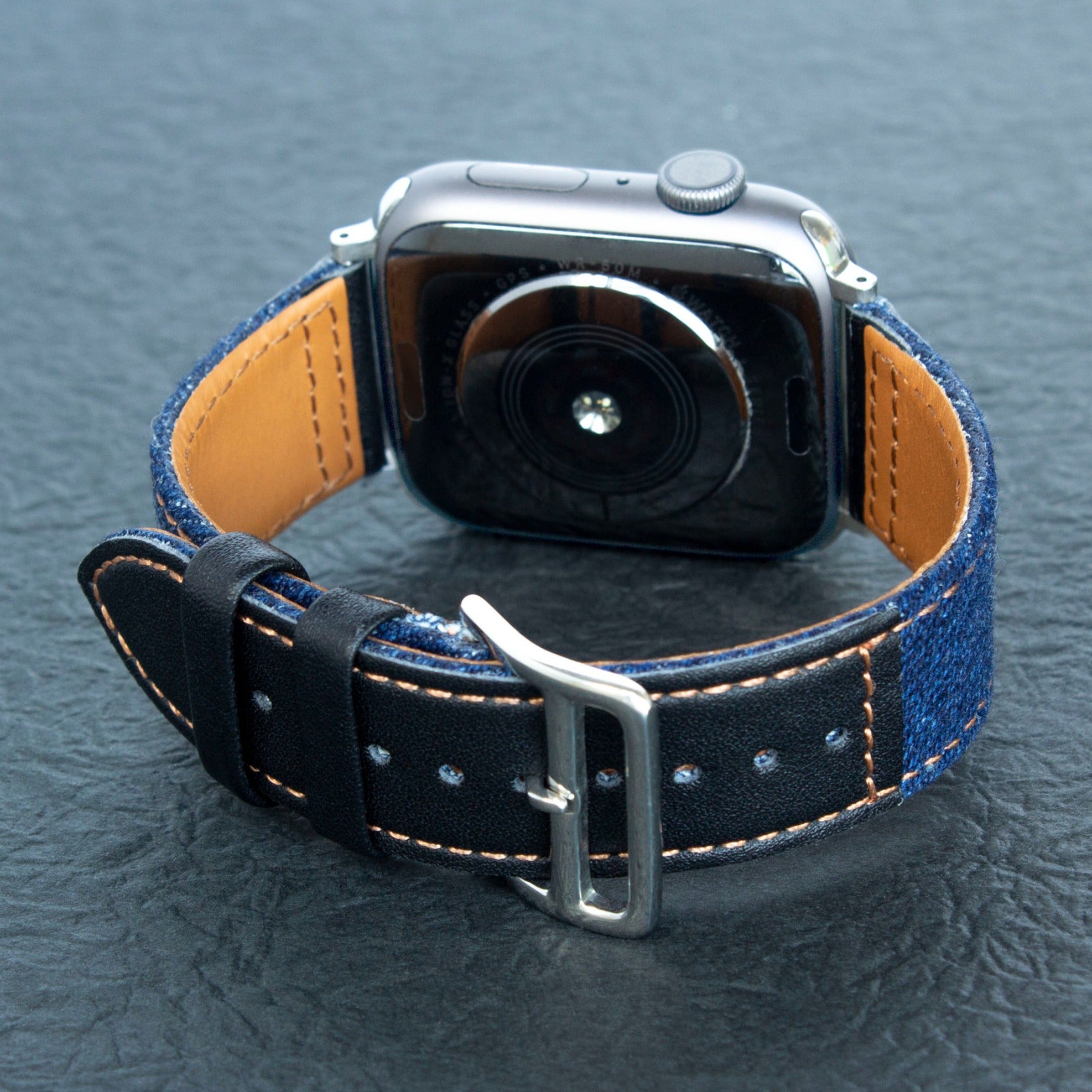 Torrii Apple Watch Leather Band 38/40/41mm - Blue Jean With Black Leather
