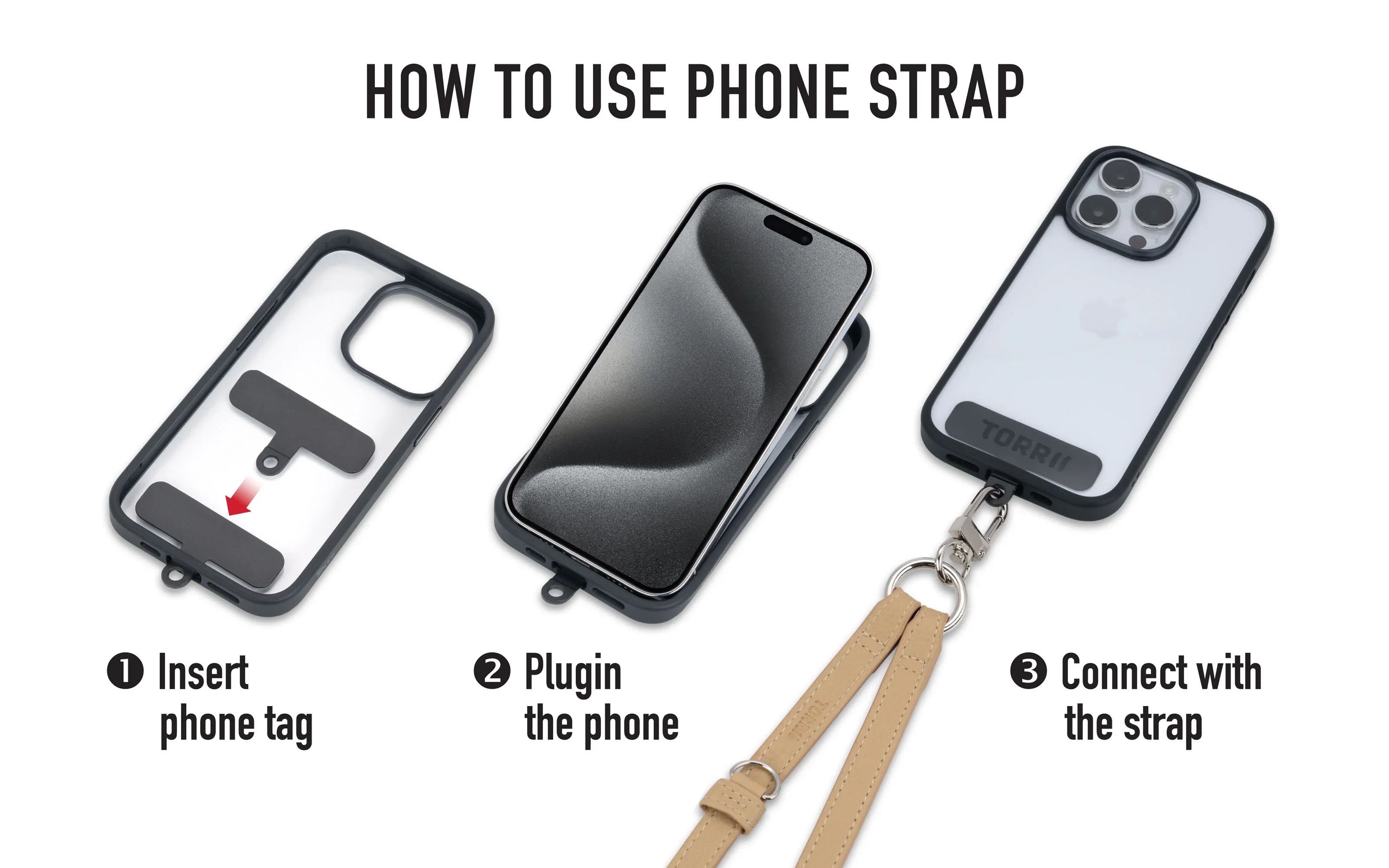 Torrii Knotty Leather Crossbody Strap – Black - Tashqila