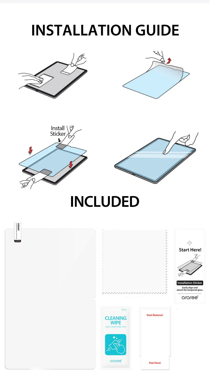 Araree Sub Core Glass For Samsung Tab S7 FE - Clear - Tashqila