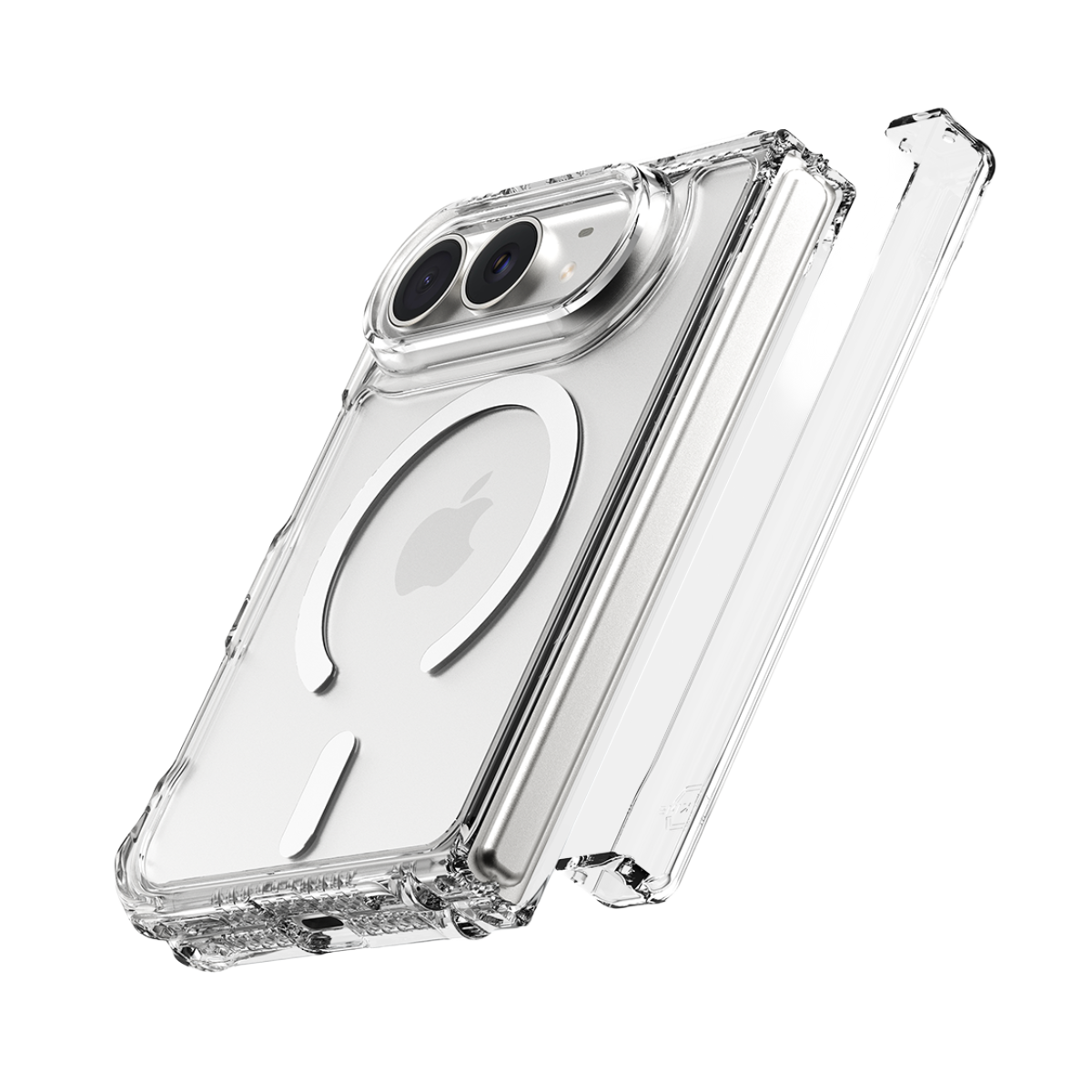 iPhone Duo, Itskins Hybrid Clear Hinge Magsafe Cover - Smoke
