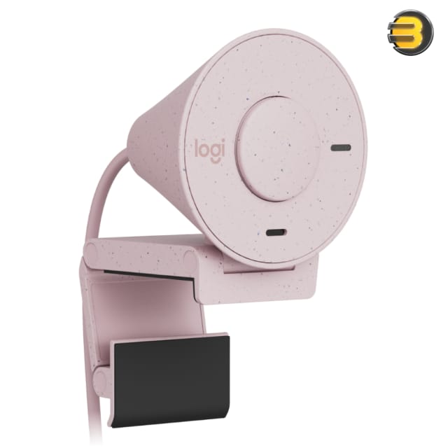 Logitech Brio 300 1080p USB-C Webcam with Privacy Shutter - Rose