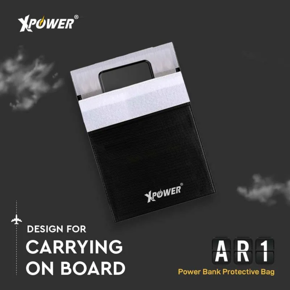 Xpower Protective Bag for Powerbank, Square Black