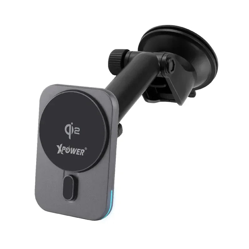 XPower 15W 3in1 Wireless Charging Car Mount Holder - Grey - Tashqila