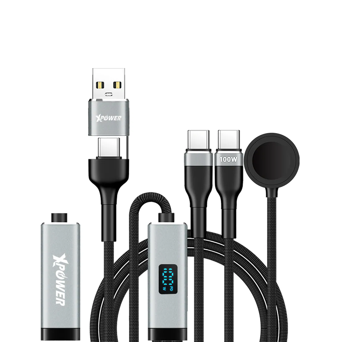 Xpower 6in1 100W Digital Display CW1 Cable, Black