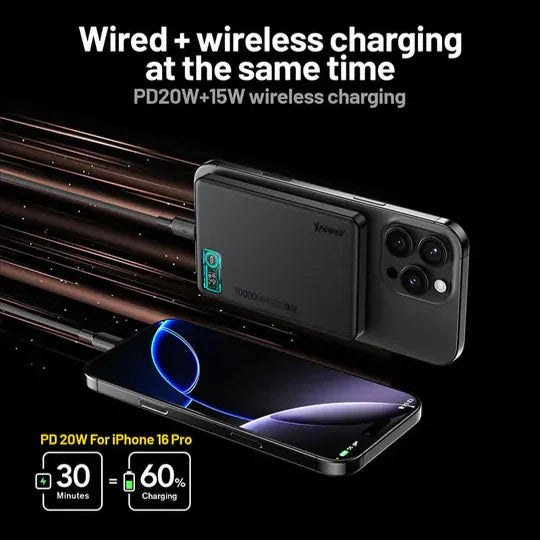 XPower 5000mAh Magsafe Power Bank with LED Display - Black