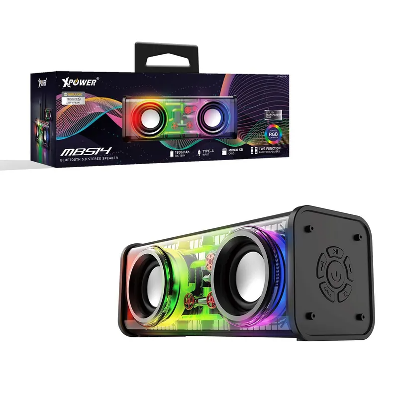 XPower MBS14 RGB Bluetooth Speaker 1800mAh Battery - Black