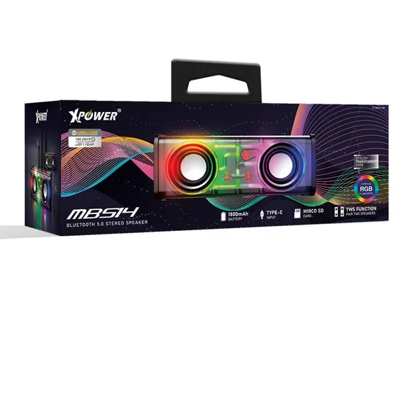 XPower MBS14 RGB Bluetooth Speaker 1800mAh Battery - Black