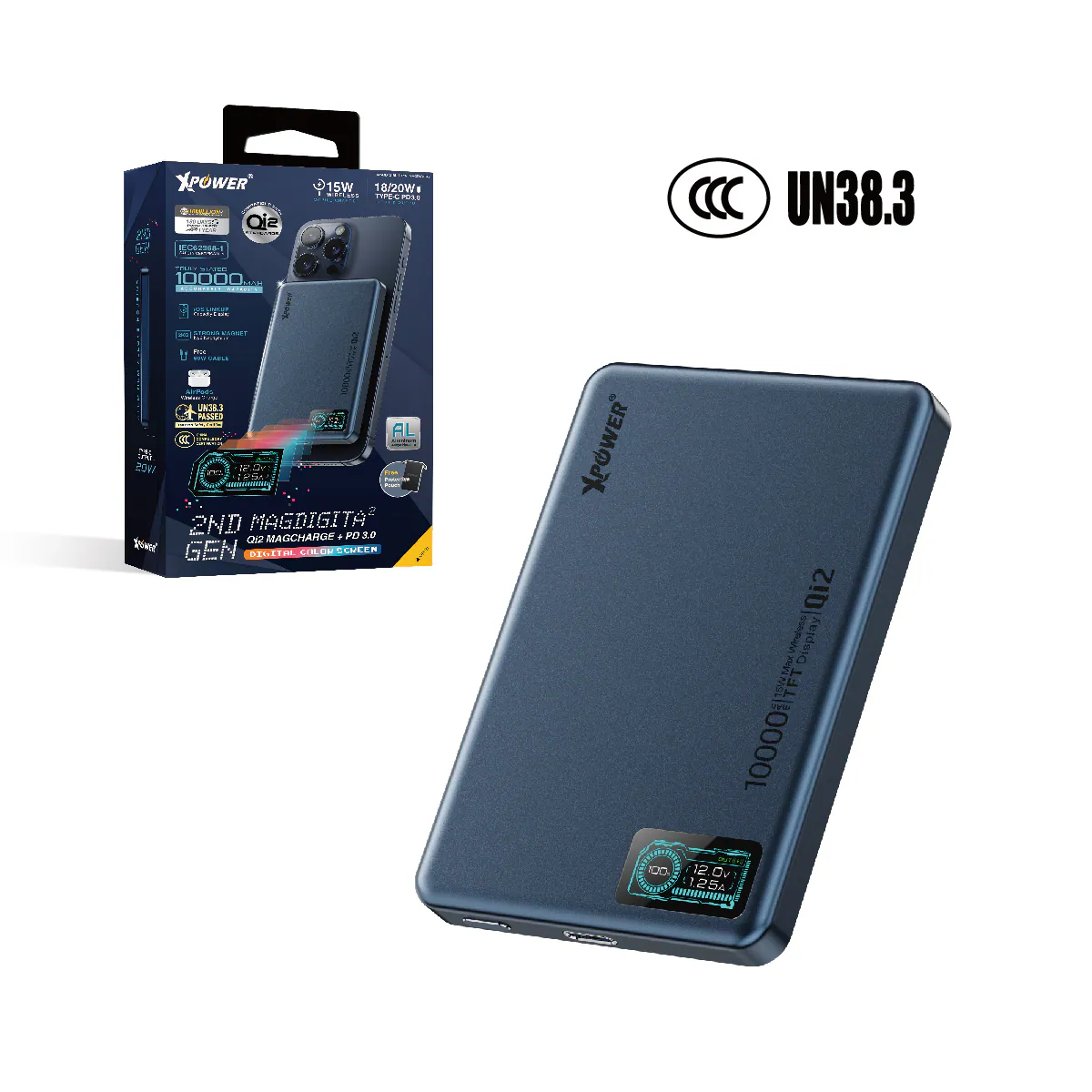 XPower 10000mAh MagDigita 2nd Gen Magsafe Power Bank, Blue