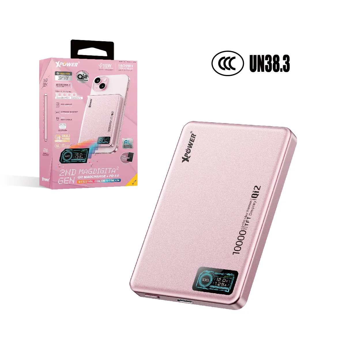 XPower 10000mAh MagDigita 2nd Gen Magsafe Power Bank, Pink
