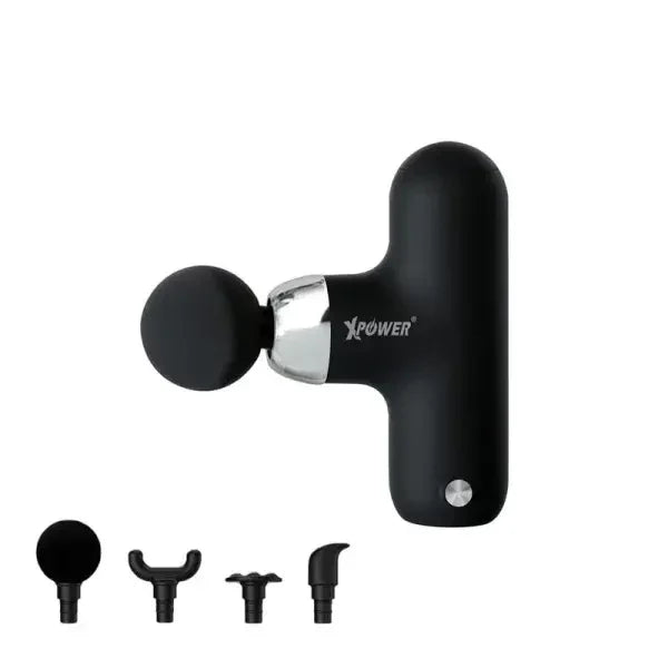 XPower MG13 Mini Massage Gun With 4 Massage Head- Black - Tashqila