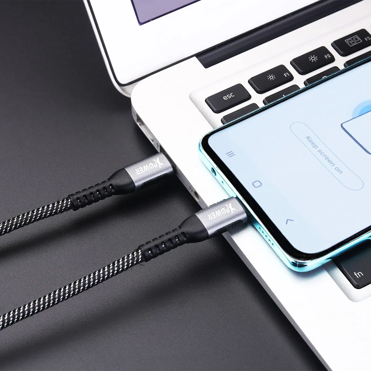 XPower Type-C to Type-C, 2m Cable - UT100 Gray