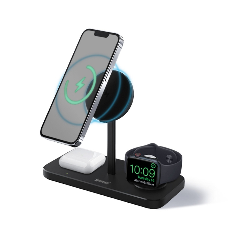 XPower WLS10 5 In1 15W Magnetic Wireless Charging Station - Black