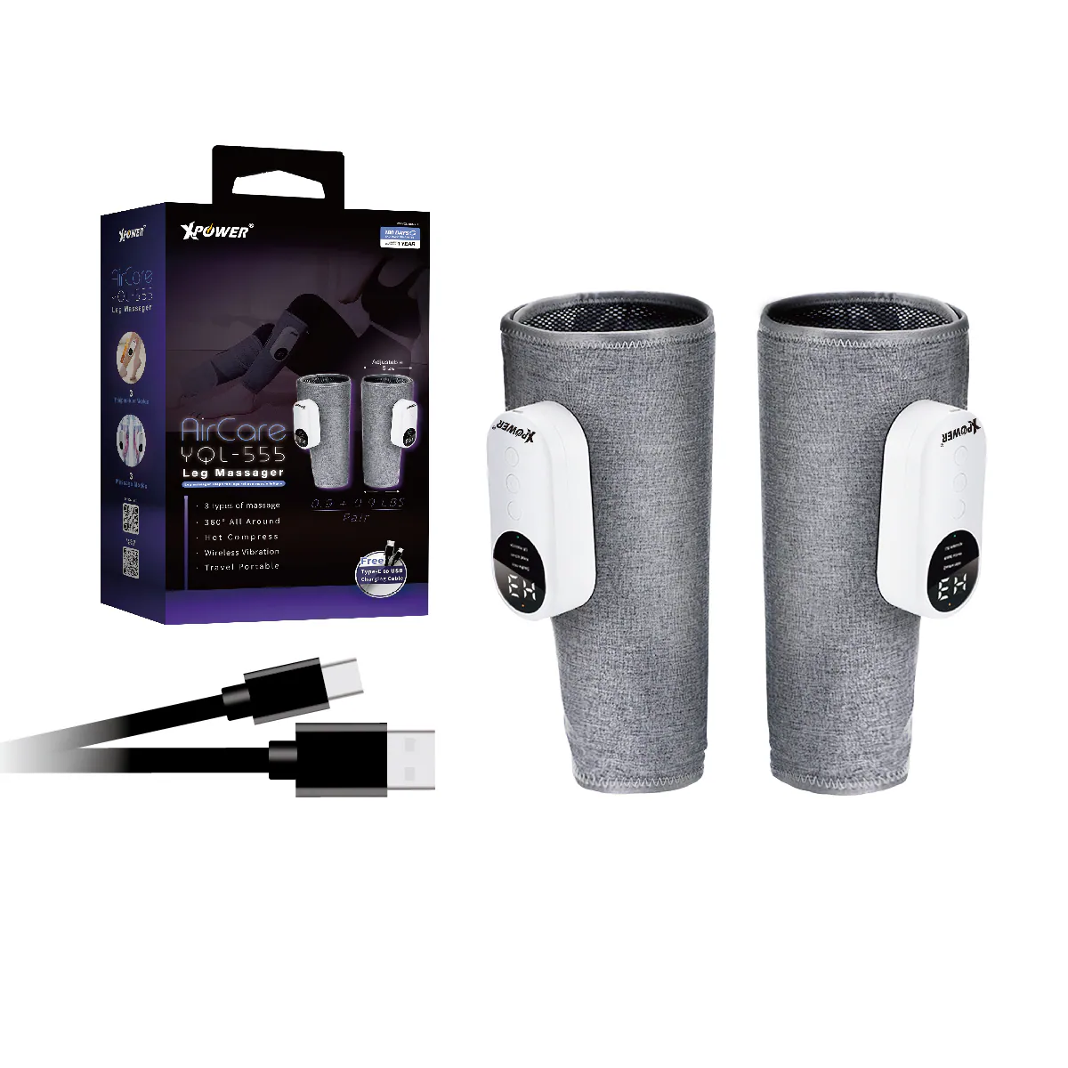 Xpower Leg Massager, Grey