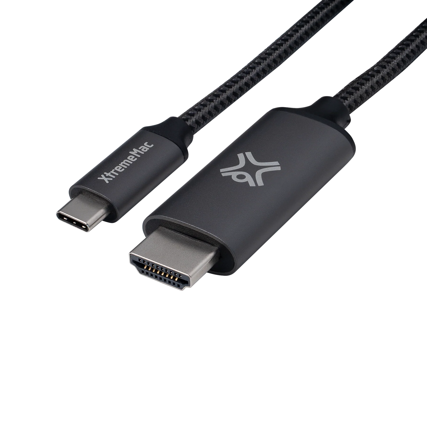 Xtrememac Type-C To HDMI Nylon Braided Cable 2M - Space Grey