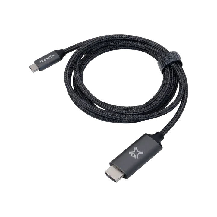 XtremeMac Type-C To HDMI Nylon Braided Cable 2M - Space Grey - Tashqila
