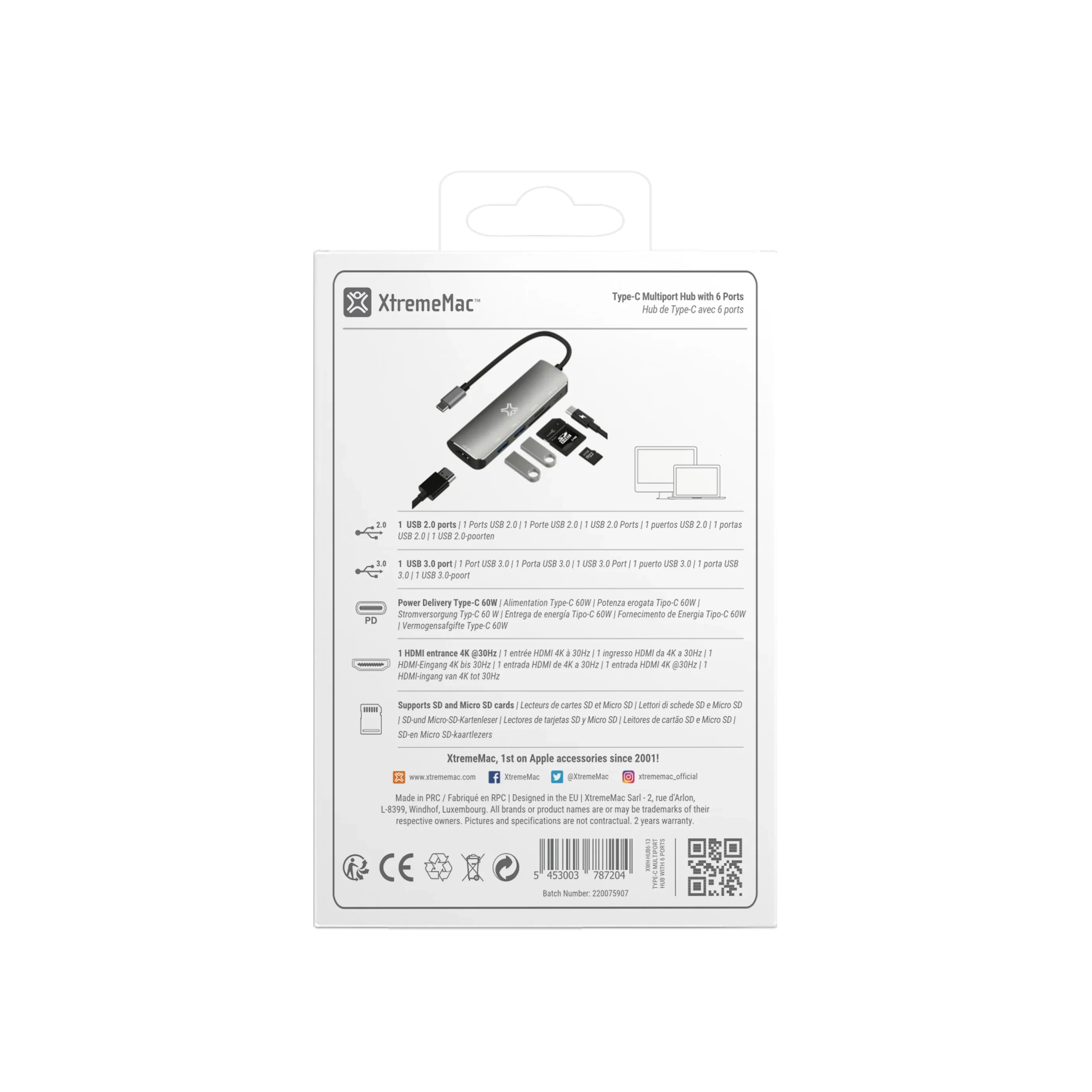 XtremeMac Type-C 6 In 1 Hub