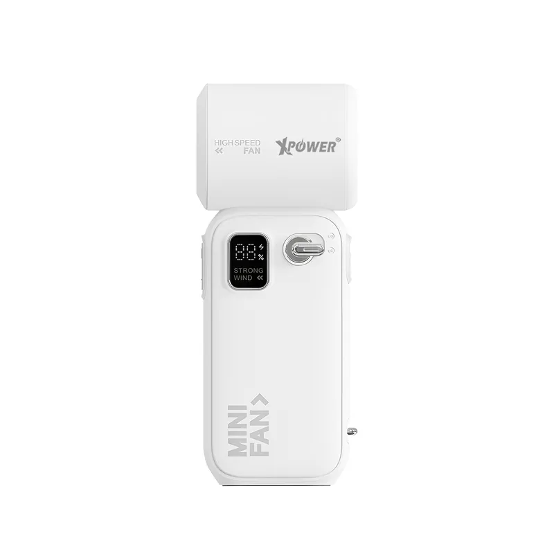 Xpower Cooler Mini Portable Rechargeable Mini Turbo Fan -White Gray