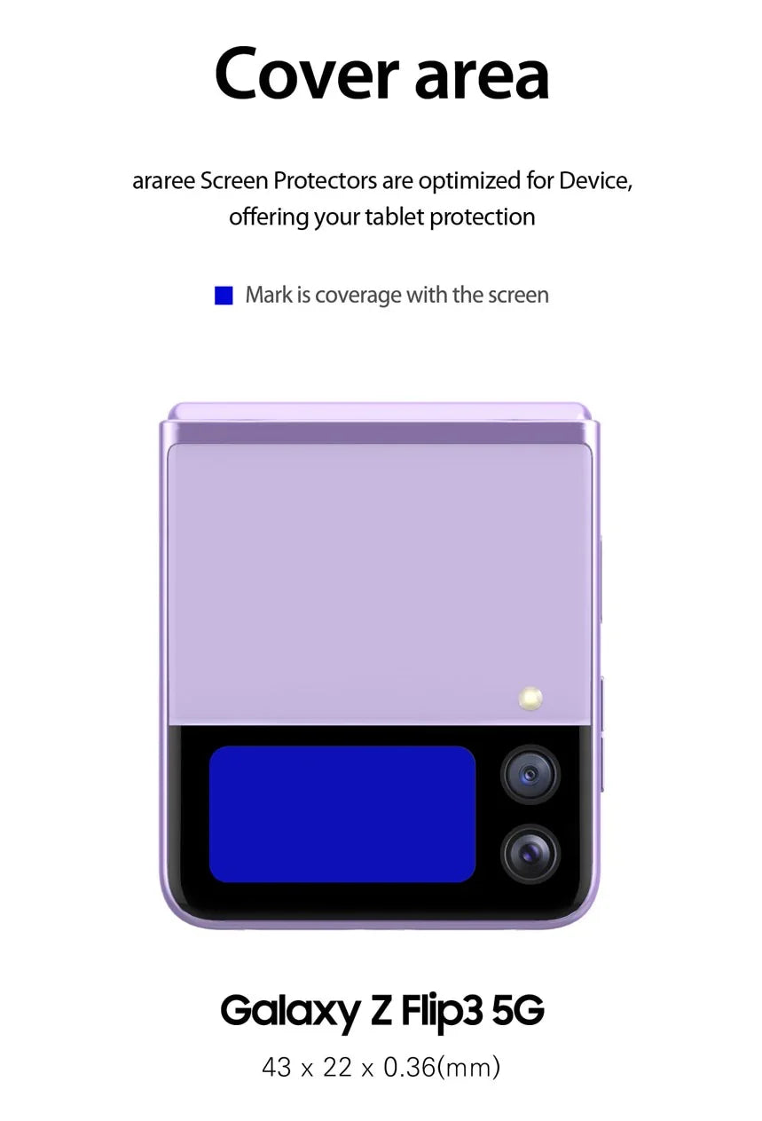 Araree Sub Core Front Screen Glass For Samsung Galaxy Z FliP 3 - Clear - Tashqila