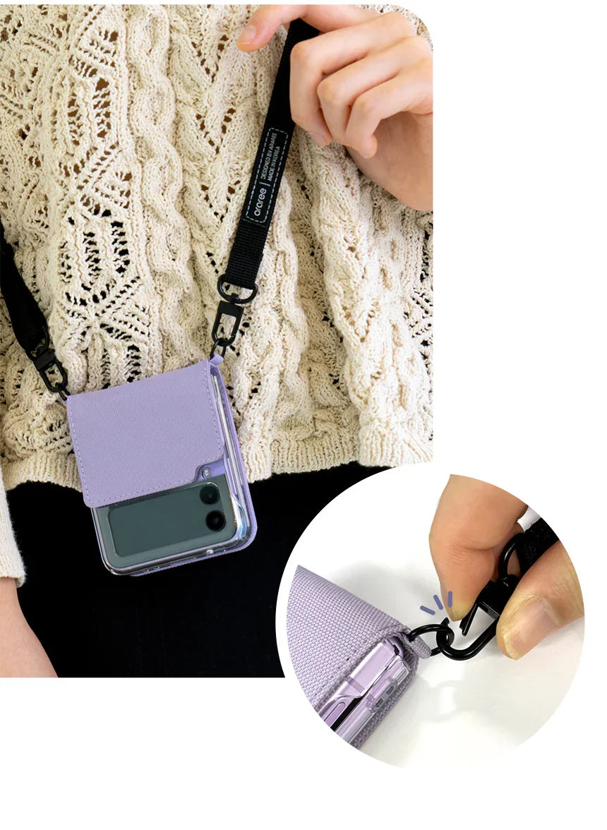 Araree Canvas Diary Case For Z FliP 4 - Purple - Tashqila