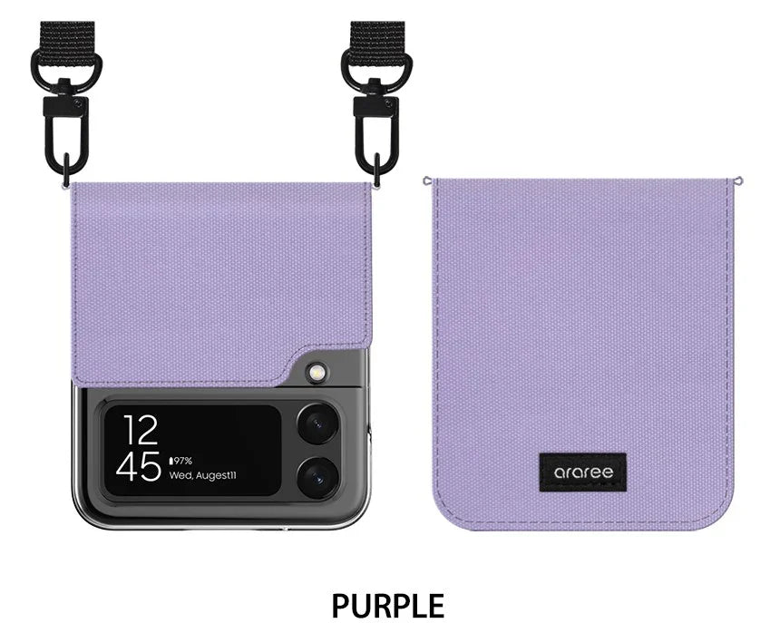 Araree Canvas Diary Case For Z FliP 4 - Purple - Tashqila