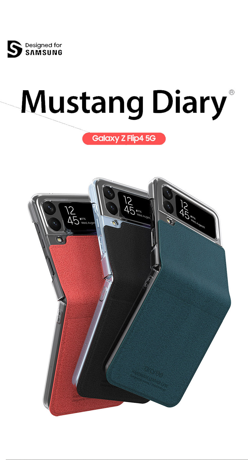 Araree Mustang Diary Case For Z FliP 4 - Black