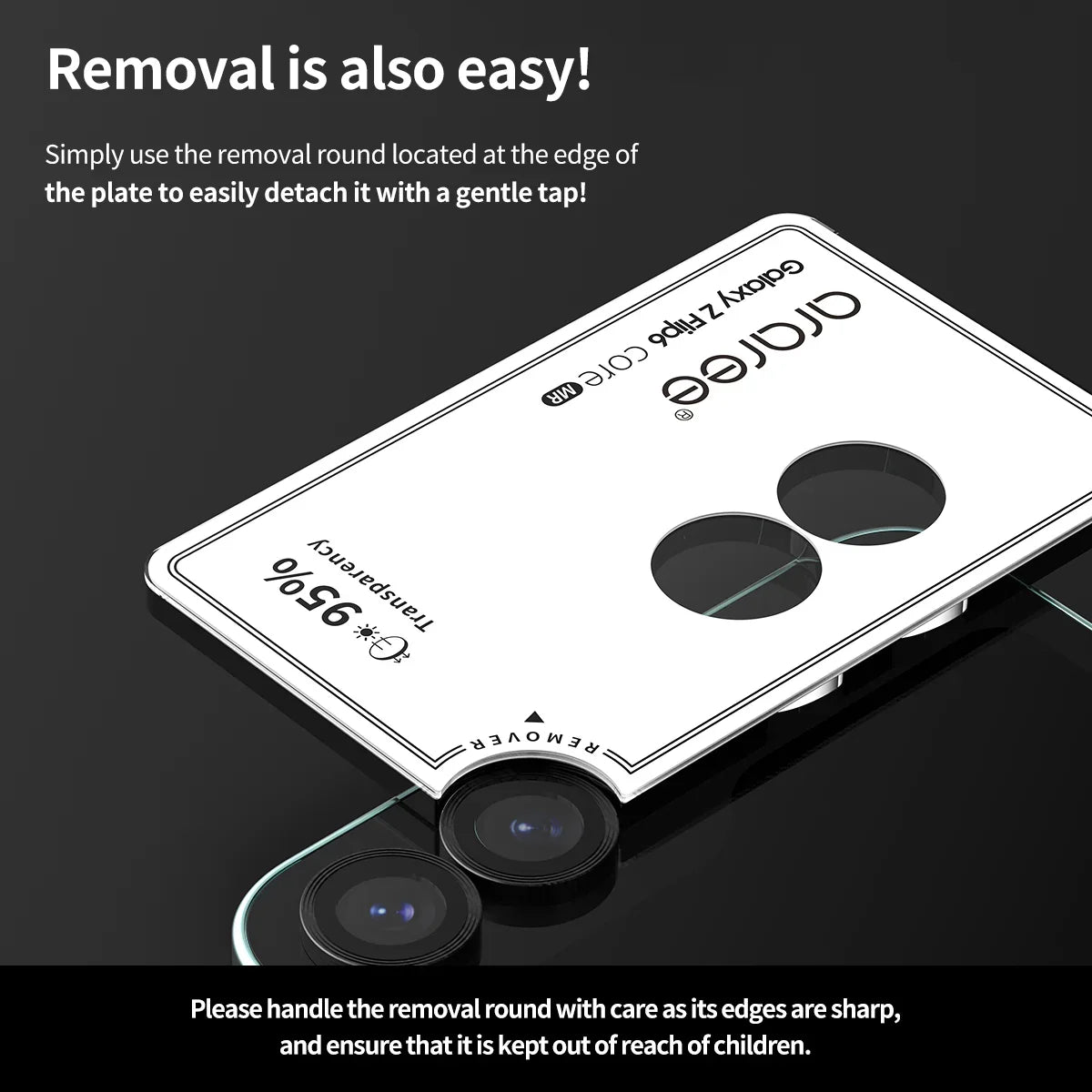 Araree Samsung Z Flip 6 Core Camera Glass With Metal Ring - Clear - Tashqila