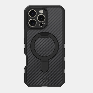 iPhone 16 Pro Max Itskins Force Carbon Magsafe With Stand - Black