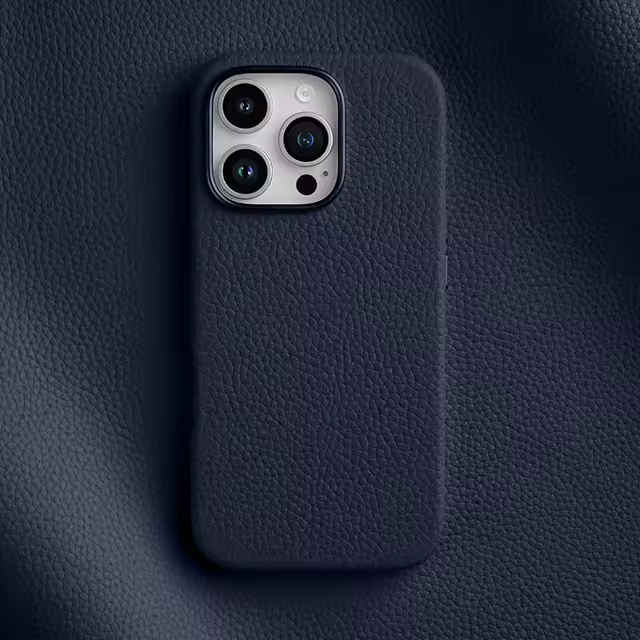 iPhone 16 Pro Melkco Origin Paris Premium Leather Magsafe Cover - Navy Blue