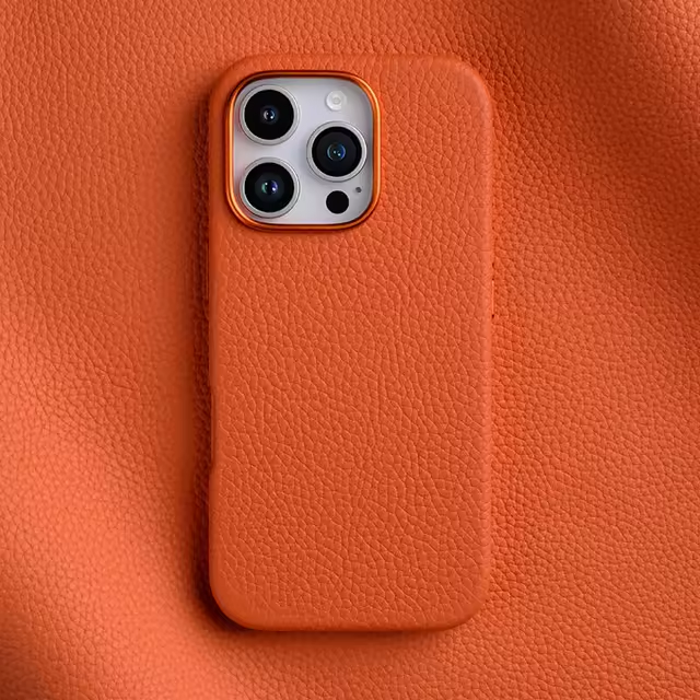 iPhone 16 Pro Melkco Origin Paris Premium Leather Magsafe Cover - Orange