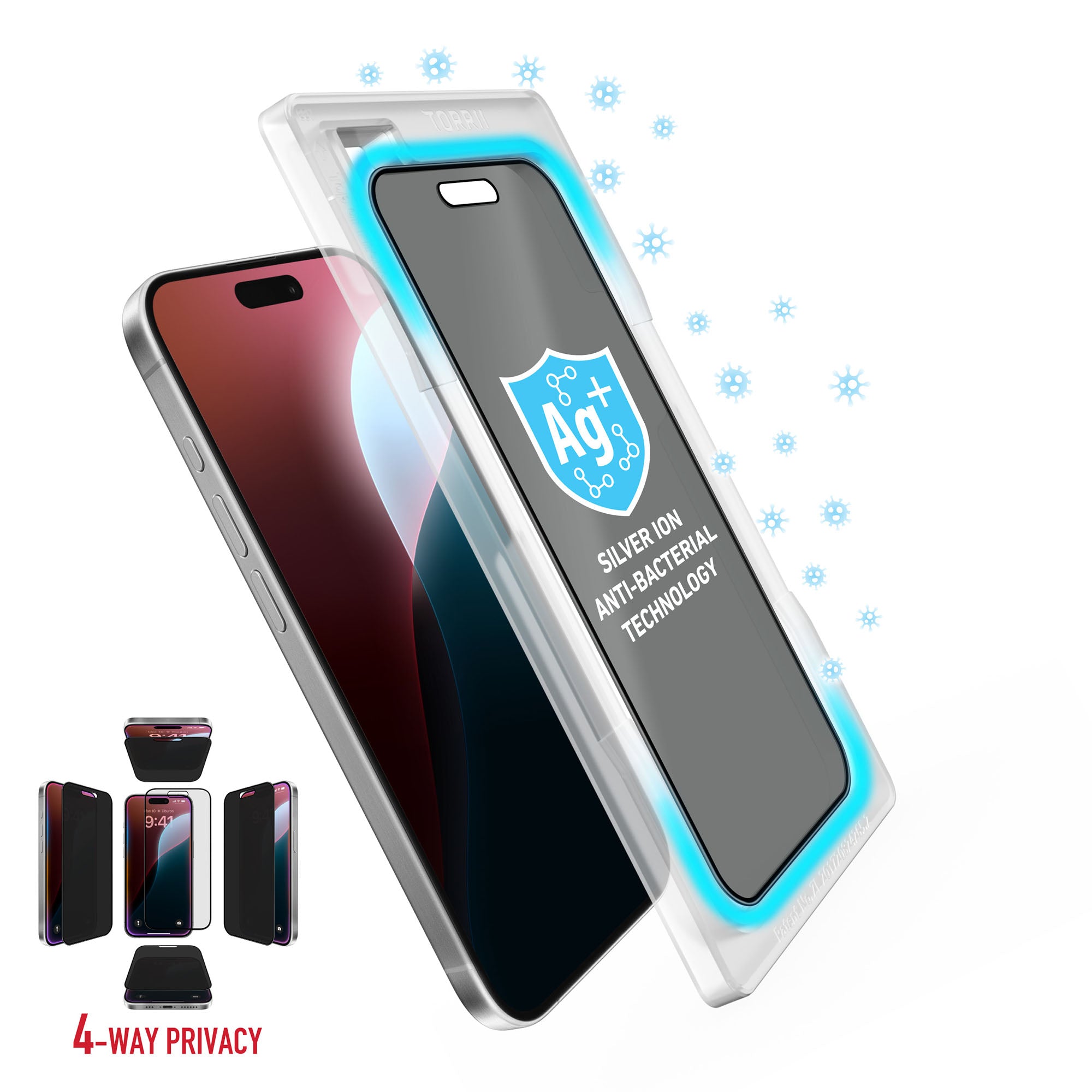 iPhone 16 Pro Torrii Bodyglass Screen Protector Glass - 4-Way Privacy