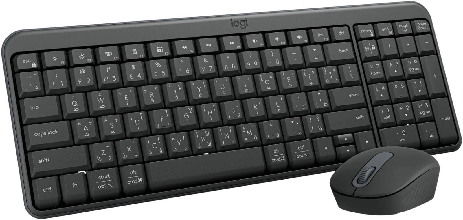 Logitech MK250 Compact Bluetooth Wireless Combo, Keyboard & Mouse, English/Arabic - Graphite product photo
