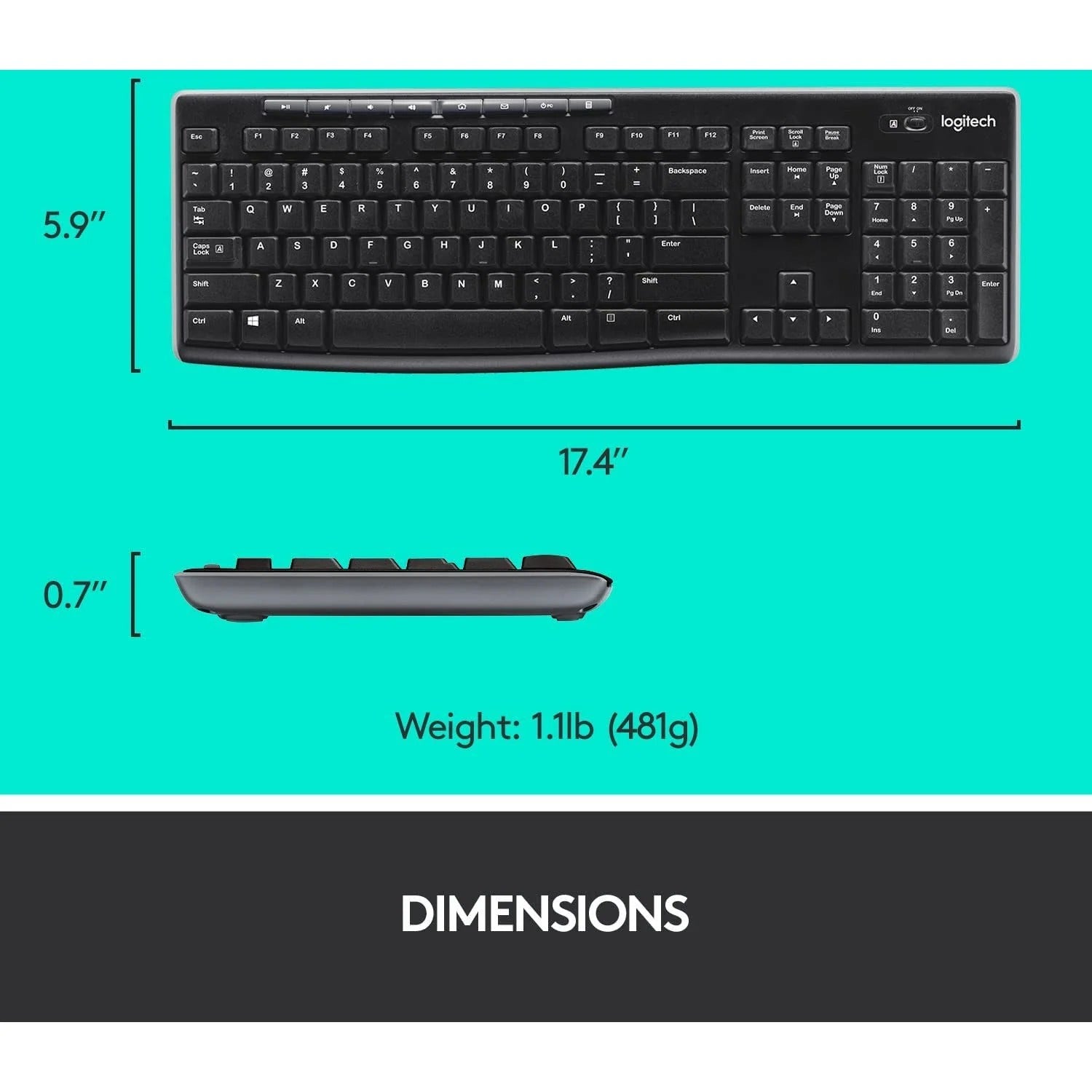 Logitech Wireless Keyboard & Mouse MK270 with Nano Receiver (Arabic/English) product photo
