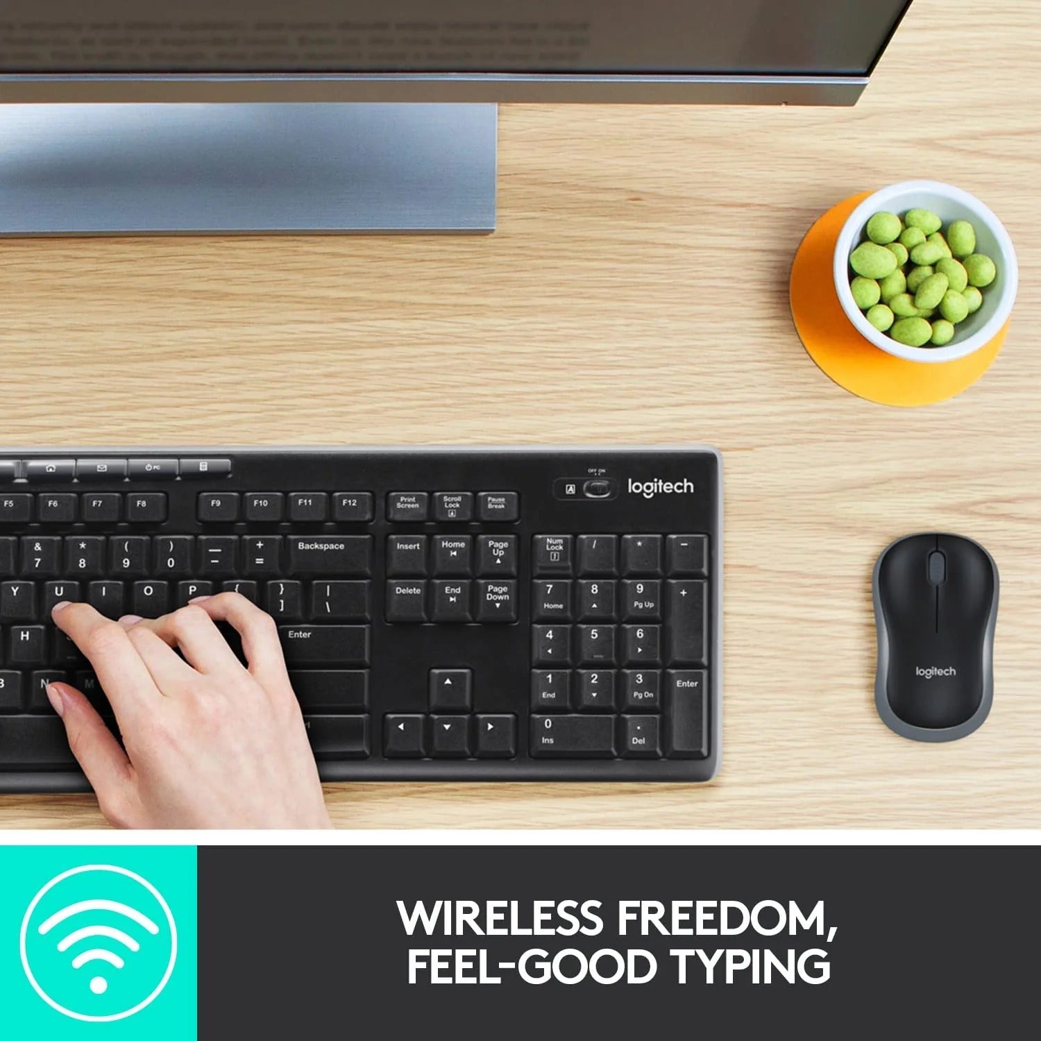 Logitech Wireless Keyboard & Mouse MK270 with Nano Receiver (Arabic/English) product photo
