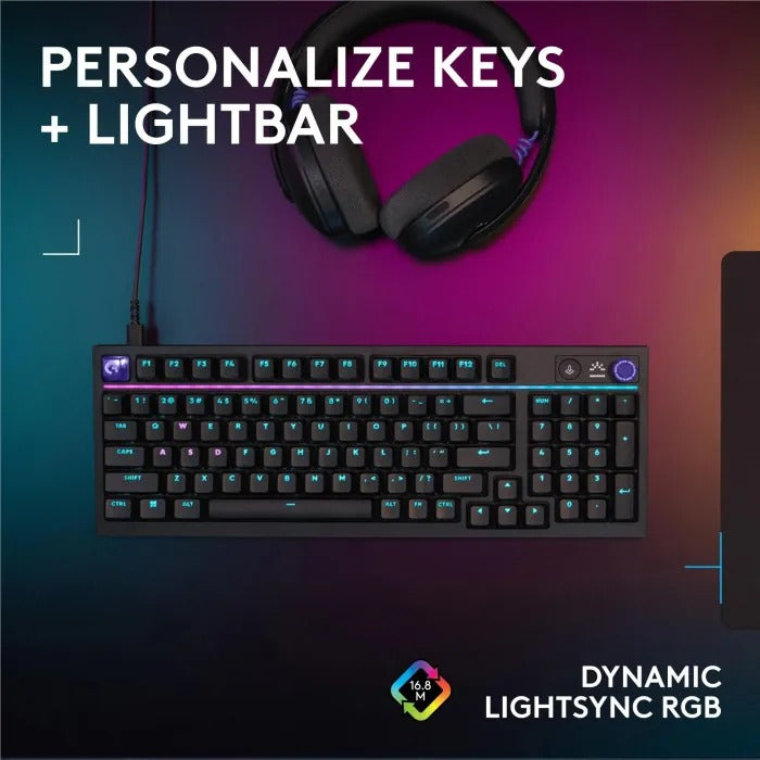 Logitech G316 X 98% Wired Mechanical Gaming Keyboard, Tactile Switch - Black (US Layout) product photo
