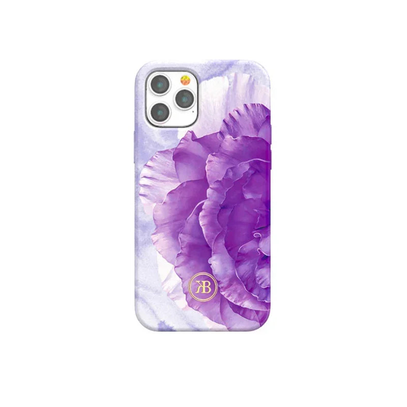iPhone 12 & 12 Pro Kingxbar Peony Flower Case - Purple - Tashqila